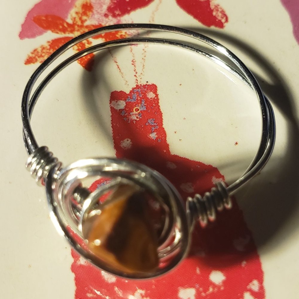 Brown tone ring with sliver
